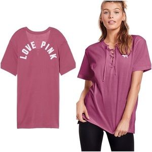 Victoria's Secret PINK Lace-up Campus Tee